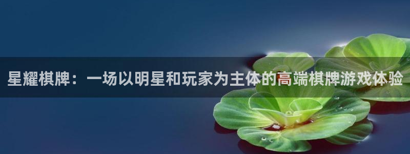 意昂2代理注册：星耀棋牌：一场以明星和玩家为主体的高端棋牌游戏体验
