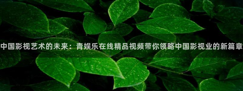 意昂2代理注册：中国影视艺术的未来：青娱乐在线精品视频带你领略中国影视业的新篇章